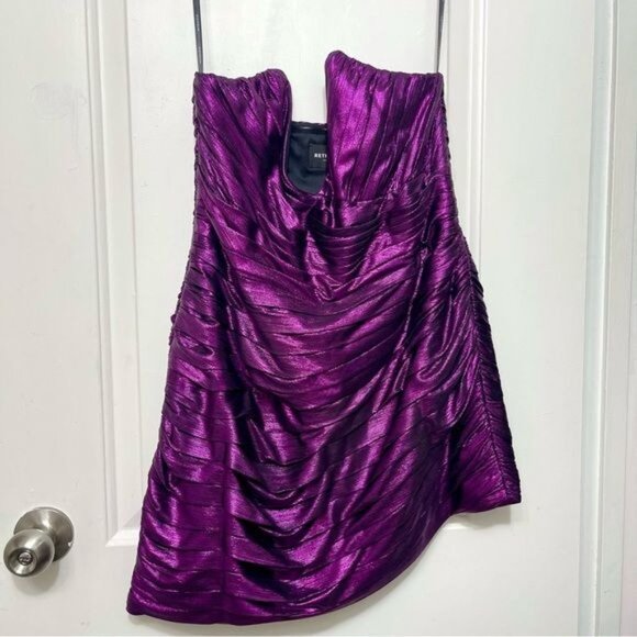 New Retrofete Nala sweetheart-neck minidress in Purple Size M - Picture 10 of 15